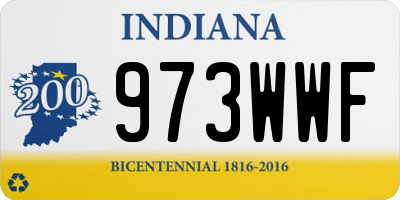 IN license plate 973WWF