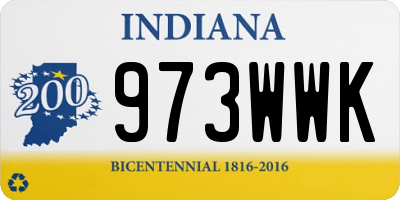 IN license plate 973WWK
