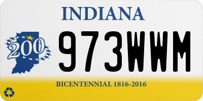 IN license plate 973WWM