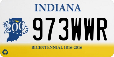 IN license plate 973WWR