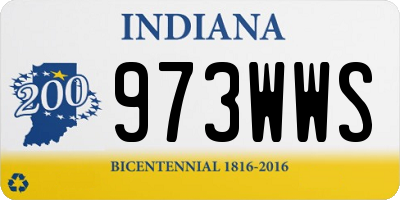 IN license plate 973WWS