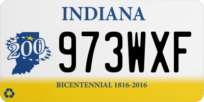 IN license plate 973WXF