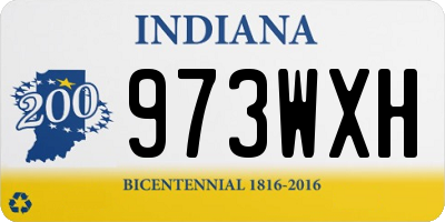 IN license plate 973WXH