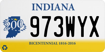 IN license plate 973WYX