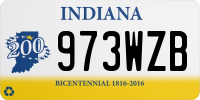 IN license plate 973WZB