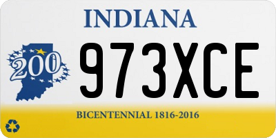 IN license plate 973XCE