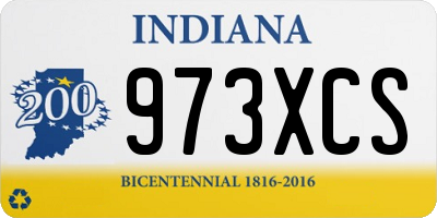IN license plate 973XCS