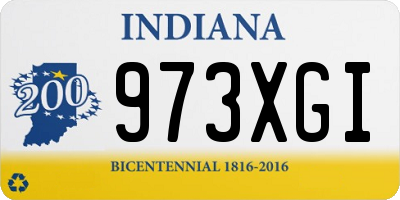 IN license plate 973XGI