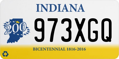 IN license plate 973XGQ