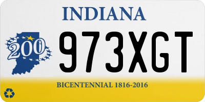 IN license plate 973XGT