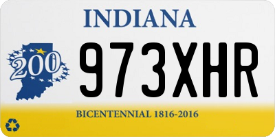IN license plate 973XHR