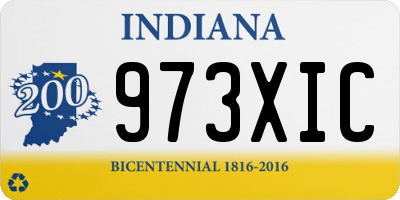 IN license plate 973XIC