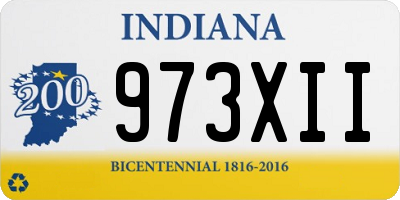 IN license plate 973XII