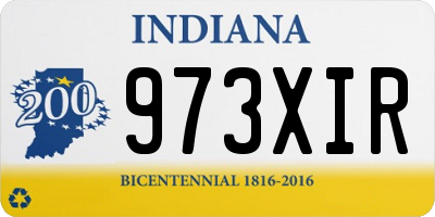 IN license plate 973XIR
