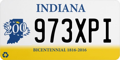 IN license plate 973XPI