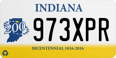 IN license plate 973XPR