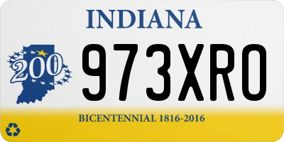 IN license plate 973XRO