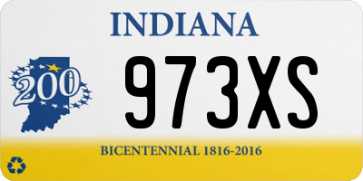 IN license plate 973XS