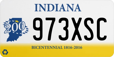 IN license plate 973XSC