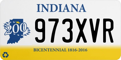IN license plate 973XVR