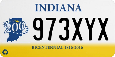IN license plate 973XYX