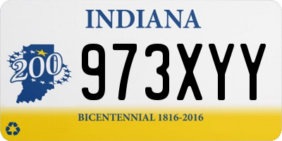 IN license plate 973XYY