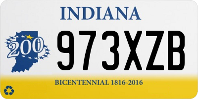 IN license plate 973XZB
