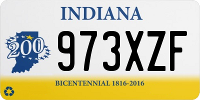 IN license plate 973XZF