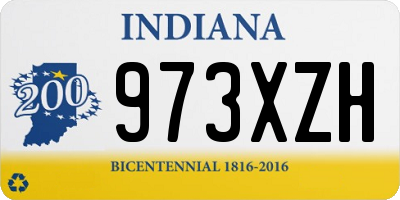 IN license plate 973XZH