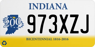 IN license plate 973XZJ