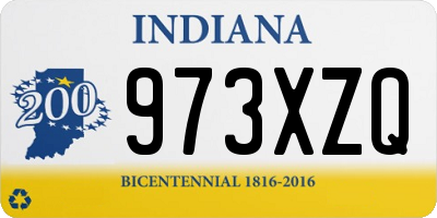 IN license plate 973XZQ