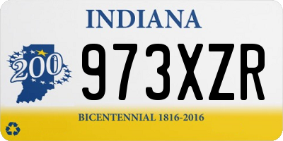 IN license plate 973XZR