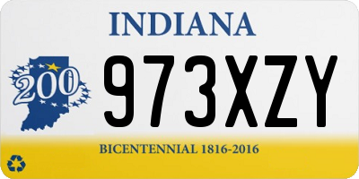 IN license plate 973XZY