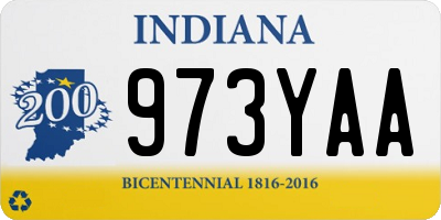 IN license plate 973YAA