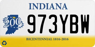 IN license plate 973YBW