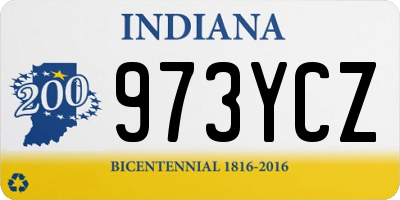 IN license plate 973YCZ
