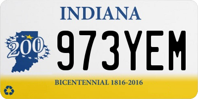 IN license plate 973YEM