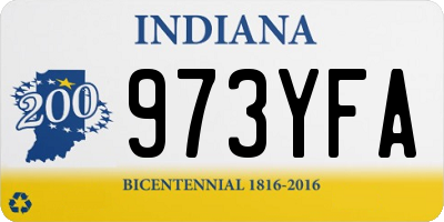 IN license plate 973YFA