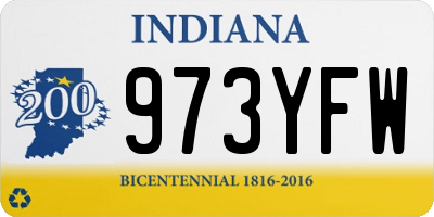 IN license plate 973YFW