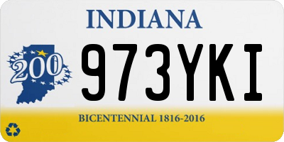 IN license plate 973YKI