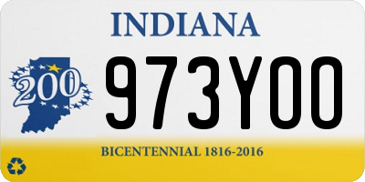 IN license plate 973YOO