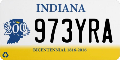 IN license plate 973YRA