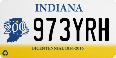 IN license plate 973YRH