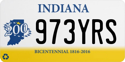 IN license plate 973YRS
