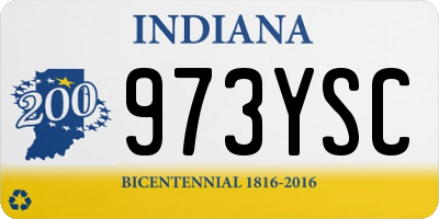 IN license plate 973YSC