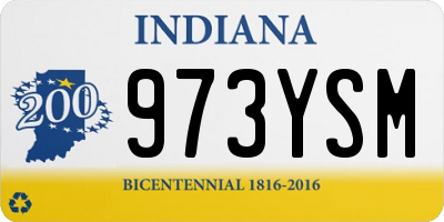 IN license plate 973YSM