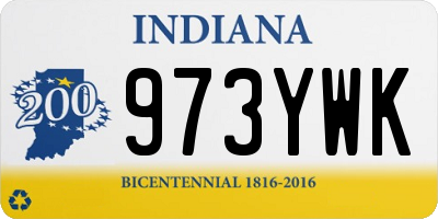 IN license plate 973YWK