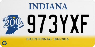 IN license plate 973YXF