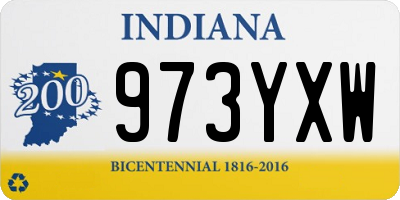 IN license plate 973YXW
