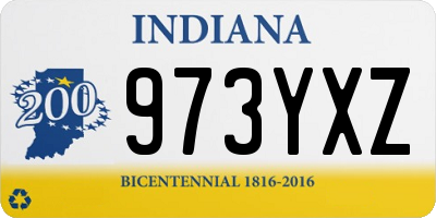 IN license plate 973YXZ